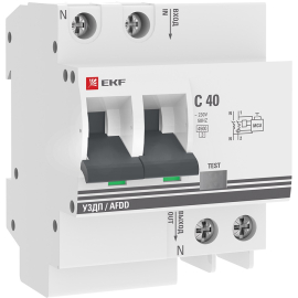 Устройство защиты от дугового пробоя (УЗДП) с автоматическим выключателем 2P 40А (C) 4,5кА 72 мм EKF