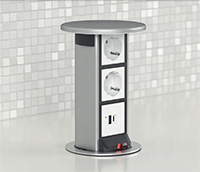 Настольный встраиваемый выдвижной розеточный блок Vertical