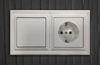 Блок розетка и выключатель ECO profi design JUNG, Цвет: Белый