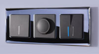 5-местная рамка Werkel Diamant с выключателями и диммером, цвет: Черный