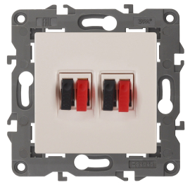 Розетка акустическая
Elegance,  2 пары,   цвет - слоновая кость,  пластмасса,  Б0034327,  14-3112-02,  ЭРА
 - PULSAL.RU