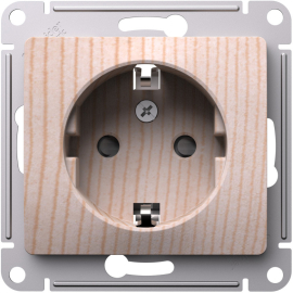 Розетка
Glossa,  со шторками,  с заземлением,  одинарная,  винтовые клеммы,   цвет - сосна,  пластмасса,  GSL001545,  Schneider Electric
 - PULSAL.RU