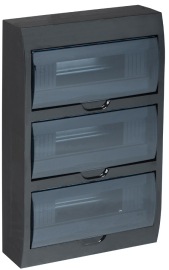 Корпус щита ЩРН-П-36, Krepta, навесной, IP 41,  модулей - 36, пластмасса,  цвет - черный, MKP12-N-36-41-K02, IEK - PULSAL.RU