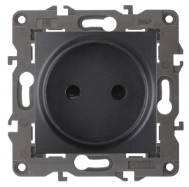 Розетка
Elegance,  без шторок,  без заземления,  одинарная,  безвинтовые клеммы,   цвет - антрацит,  пластмасса,  Б0034288,  14-2105-05,  ЭРА
 - PULSAL.RU