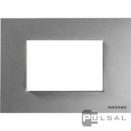 Рамка (итальянский стандарт)
Zenit,  3 модуля,   цвет - серебряный,  горизонтальная,  пластмасса,  N2473 PL,  2CLA247300N1301,  ABB
 - PULSAL.RU