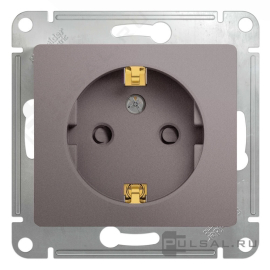 Розетка
Glossa,  со шторками,  с заземлением,  одинарная,  винтовые клеммы,   цвет - платина,  пластмасса,  GSL001245,  Schneider Electric
 - PULSAL.RU