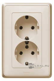 Розетка
Cariva,  без шторок,  с заземлением,  двойная,  винтовые клеммы,   цвет - слоновая кость,  пластмасса,  773727,  7 737 27,  Legrand
 - PULSAL.RU