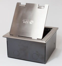 Люк на 4 поста  из нержавеющей стали, с коробкой
Системы лючков,  напольная,  4 поста,  8 модулей,   цвет - серебро,  металл,  IP 40,  300014-SPL,  300014,  SPL
 - PULSAL.RU