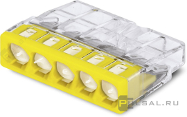 Клемма компактная с пастой для алюминиевых проводников 0,5-2,5 мм2 на 5 проводников
WAGO,   серия - 2273
- PULSAL.RU