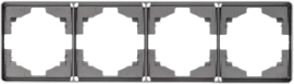 Рамка Round 
Miele Round,  4 поста,   цвет - титан,  горизонтальная,  пластмасса,  KR-78-0754-2,  Kranz
 - PULSAL.RU