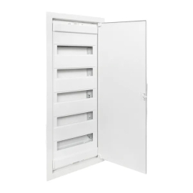 Встраиваемый силовой щит Nova с металлической дверью, 346х842 мм, Nova, встраиваемый, IP 41,  модулей - 60, металл,  пластмасса,  цвет - белый, nv-pb-md-5, EKF - PULSAL.RU