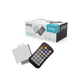 Контроллер RGB для ленты
Gauss,   выходная мощность - 240Вт,   выходное напряжение max - 12В