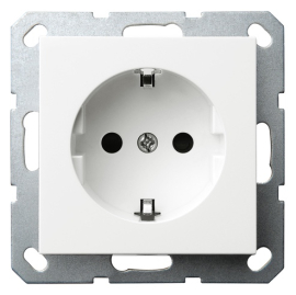 Розетка
R1,  R2,  R3,  со шторками,  с заземлением,  одинарная,  винтовые клеммы,   цвет - белый глянцевый,  пластмасса,  85501W,  Wedder
 - PULSAL.RU