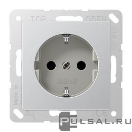 Розетка
A VIVA,  A creation,  A 550,  A flow,  без шторок,  с заземлением,  одинарная,  безвинтовые клеммы,   цвет - алюминий,  пластмасса,  A1520AL,  A 1520 AL,  JUNG
 - PULSAL.RU