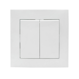 Выключатель
Валенсия,  двухклавишный,  без подсветки,   цвет - белый,  пластмасса,  EWV10-023-10,  EKF
 - PULSAL.RU