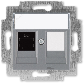 Розетка компьютерная RJ45 Cat.5e + заглушка
Levit,  одинарная,  двойная,   цвет - сталь / дымчатый чёрный,  пластмасса,  5014H-A51017 69W,  2CHH295117A6069,  ABB
 - PULSAL.RU