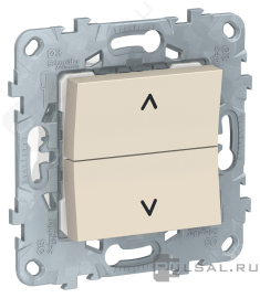 Выключатель для жалюзи кнопочный
Unica New Pure,  Unica New Studio,  без фиксации,  без подсветки,   цвет - бежевый,  пластмасса,  NU520744,  Schneider Electric
 - PULSAL.RU