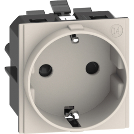 Розетка
Living Now,  со шторками,  с заземлением,  одинарная,  безвинтовые клеммы,   цвет - песочный,  пластмасса,  KM4141A,  BTicino
 - PULSAL.RU