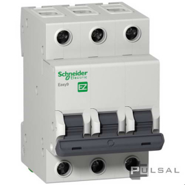 Автоматический выключатель Easy 9, 3 полюса, 63А, C, 4,5 кА, EZ9F34363, Schneider Electric - PULSAL.RU