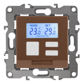 Терморегулятор универсальный 16А, 230В
Эра 12,  клавишный,  датчик t° воздуха (встроенный),  датчик t° пола (внешний),  без таймера,   цвет - медь,  пластмасса,  Б0031279,  12-4111-14,  ЭРА
 - PULSAL.RU