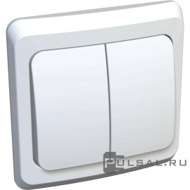 Выключатель с рамкой
Этюд,  двухклавишный,  с подсветкой,   цвет - белый,  пластмасса,  BC10-006B,  Schneider Electric
 - PULSAL.RU