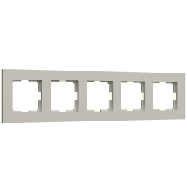 Рамка
Slab,  5 постов,   цвет - дымчатый матовый,  вертикальная,  горизонтальная,  пластмасса,  W0052917,  a071630,  Werkel
 - PULSAL.RU