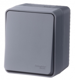 Кнопка Н.О.
Atlas Design Profi 54,  одноклавишный,   цвет - антрацит,  пластмасса,  IP 54,  ATN544015,  Schneider Electric
 - PULSAL.RU