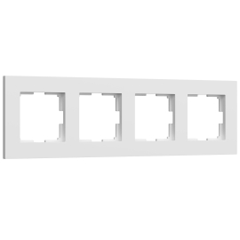 Рамка
Slab,  4 поста,   цвет - белый матовый,  вертикальная,  горизонтальная,  пластмасса,  W0042961,  a062797,  Werkel
 - PULSAL.RU