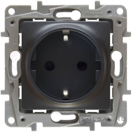Розетка
Etika,  без шторок,  с заземлением,  одинарная,  винтовые клеммы,   цвет - антрацит,  пластмасса,  672621,  6 726 21,  Legrand
 - PULSAL.RU