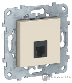 Розетка телефонная RJ11
Unica New Pure,  Unica New Studio,  одинарная,   цвет - бежевый,  пластмасса,  NU549244,  Schneider Electric
 - PULSAL.RU