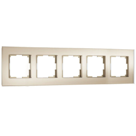 Рамкa
Senso,  5 постов,   цвет - шампань матовый,  вертикальная,  горизонтальная,  стекло,  W0053111,  a069970,  Werkel
 - PULSAL.RU