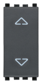 Выключатель жалюзи 3-х позиционный
Eikon EVO,  Eikon EXE,  без фиксации,  без подсветки,   цвет - антрацит серый,  пластмасса,  20061 VIM,  20061,  Vimar
 - PULSAL.RU