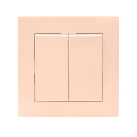 Выключатель
Валенсия,  двухклавишный,  без подсветки,   цвет - кремовый,  пластмасса,  EWV10-023-20,  EKF
 - PULSAL.RU