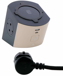 Удлинитель настольный с беспроводной зарядкой Qi (USB type A+C)),   длинна провода - 2 мм.,  USB зарядка,   цвет -  бежевый, черный,  694500,  6 945 00,  Legrand - PULSAL.RU