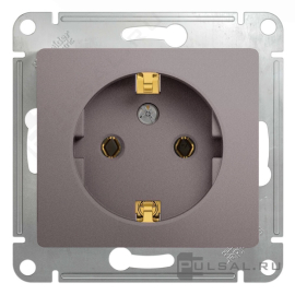 Розетка
Glossa,  без шторок,  с заземлением,  одинарная,  винтовые клеммы,   цвет - платина,  пластмасса,  GSL001243,  Schneider Electric
 - PULSAL.RU