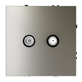 Розетка TV-SAT
S70,  телевизионная (TV),  спутниковая (SAT),  двойная,   цвет - шелк,  пластмасса,  VLS060404,  Voltum
 - PULSAL.RU