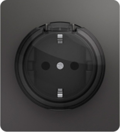 Розетка
Miele Round,  со шторками,  с крышкой,  с заземлением,  одинарная,  винтовые клеммы,   цвет - титан,  пластмасса,  KR-78-0702-2,  Kranz
 - PULSAL.RU