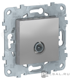 Розетка оконечная
Unica New Pure,  Unica New Studio,  телевизионная (TV),  одинарная,   цвет - алюминий,  пластмасса,  NU546430,  Schneider Electric
 - PULSAL.RU