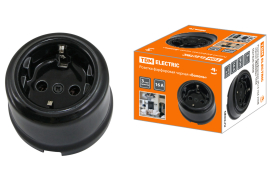 Розетка
Болонь,  без шторок,  с заземлением,  одинарная,  винтовые клеммы,   цвет - черный,  фарфор / керамика,  SQ1820-0008,  TDM
 - PULSAL.RU