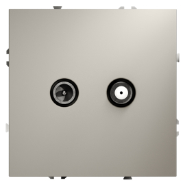 Розетка TV-SAT
S70,  телевизионная (TV),  спутниковая (SAT),  двойная,   цвет - кашемир,  пластмасса,  VLS060403,  Voltum
 - PULSAL.RU