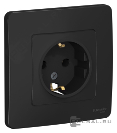 Розетка с рамкой
Blanca,  без шторок,  с заземлением,  одинарная,   цвет - антрацит,  пластмасса,  BLNRS001016,  Schneider Electric
 - PULSAL.RU
