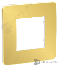 Рамка Metal
Unica New Studio,  1 пост,   цвет - золото,  белый,  вертикальная,  горизонтальная,  металл,  NU280259,  Schneider Electric
 - PULSAL.RU