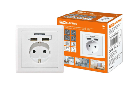 Розетка USB A+A, 2.1А с электрической розеткой (моноблок)
Сенеж,  USB type-A 5V,  Электр. с USB,  двойная,   цвет - белый,  пластмасса,  SQ1816-0002,  TDM
 - PULSAL.RU Розетка USB A+A, 2.1А с электрической розеткой (моноблок)
Сенеж,  USB type-A 5V,  Электр. с USB,  двойная,   цвет - белый,  пластмасса,  SQ1816-0002,  TDM
 - PULSAL.RU