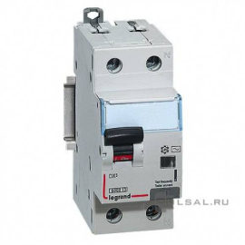 Автоматический выключатель дифференциального тока DX³, 1+N полюс, 40А, C, 6 кА,  тип - AC, 30 мА, 411006, Legrand - PULSAL.RU