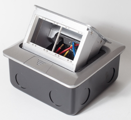 Люк на 2 поста с металлической коробкой
Системы лючков,  напольная,  2 поста,  4 модуля,   цвет - алюминий,  металл,  IP 44,  300004-SPL,  300004,  SPL
 - PULSAL.RU