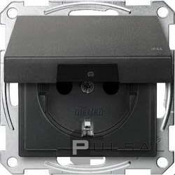 Розетка
M-Plan,  M-Elegance,  M-Pure,  M-Pure Decor,  со шторками,  с крышкой,  с заземлением,  одинарная,  безвинтовые клеммы,   цвет - антрацит,  пластмасса,  IP 44,  MTN2314-0414,  MEG2314-0414,  Merten
 - PULSAL.RU