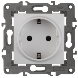 Розетка
Elegance,  со шторками,  с заземлением,  одинарная,  безвинтовые клеммы,   цвет - белый,  пластмасса,  Б0034272,  14-2102-01,  ЭРА
 - PULSAL.RU