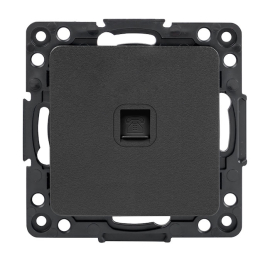 Розетка телефонная RJ11
Стокгольм,  одинарная,   цвет - черный,  пластмасса,  EZT01-034-10,  EKF
 - PULSAL.RU