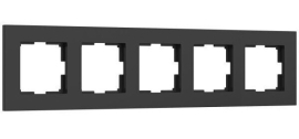 Рамка
Slab,  5 постов,   цвет - черный матовый,  вертикальная,  горизонтальная,  пластмасса,  W0052908,  a067785,  Werkel
 - PULSAL.RU