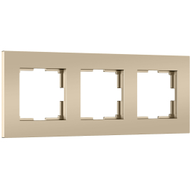 Рамка
Slab,  3 поста,   цвет - шампань матовый,  вертикальная,  горизонтальная,  пластмасса,  W0032911,  a071625,  Werkel
 - PULSAL.RU